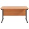 Jemini 1400mm Rectangular Desk, Black Double Upright Cantilever Legs, Beech