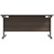 Jemini 1600mm Rectangular Desk, Black Single Upright Cantilever Legs, Walnut