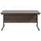 Jemini 1600mm Rectangular Desk, Black Single Upright Cantilever Legs, Walnut