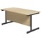 Jemini 1600mm Rectangular Desk, Black Single Upright Cantilever Legs, Maple