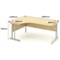 Astin 1800mm Corner Desk, Left Hand, Silver Cantilever Legs, Oak