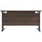 Jemini 1400mm Rectangular Desk, Black Double Upright Cantilever Legs, Walnut