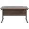Jemini 1400mm Rectangular Desk, Black Double Upright Cantilever Legs, Walnut