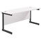 Jemini 1800mm Slim Rectangular Desk, Black Single Upright Cantilever Legs, White