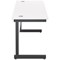 Jemini 1800mm Slim Rectangular Desk, Black Single Upright Cantilever Legs, White