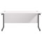 Jemini 1800mm Slim Rectangular Desk, Black Single Upright Cantilever Legs, White