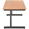 Jemini 1800mm Rectangular Desk, Black Single Upright Cantilever Legs, Beech