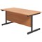 Jemini 1800mm Rectangular Desk, Black Single Upright Cantilever Legs, Beech