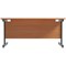 Jemini 1800mm Rectangular Desk, Black Single Upright Cantilever Legs, Beech