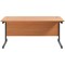 Jemini 1800mm Rectangular Desk, Black Single Upright Cantilever Legs, Beech