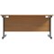 Jemini 1800mm Rectangular Desk, Black Single Upright Cantilever Legs, Oak