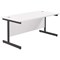 Jemini 1800mm Rectangular Desk, Black Single Upright Cantilever Legs, White