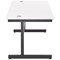 Jemini 1800mm Rectangular Desk, Black Single Upright Cantilever Legs, White