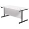Jemini 1800mm Rectangular Desk, Black Single Upright Cantilever Legs, White