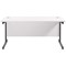 Jemini 1800mm Rectangular Desk, Black Single Upright Cantilever Legs, White
