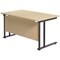 Jemini 1400mm Rectangular Desk, Black Double Upright Cantilever Legs, Maple