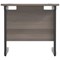 Jemini 800mm Slim Rectangular Desk, Black Single Upright Cantilever Legs, Grey Oak