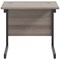 Jemini 800mm Slim Rectangular Desk, Black Single Upright Cantilever Legs, Grey Oak