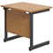 Jemini 800mm Slim Rectangular Desk, Black Single Upright Cantilever Legs, Oak