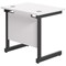 Jemini 800mm Slim Rectangular Desk, Black Single Upright Cantilever Legs, White