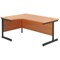 Jemini 1600mm Corner Desk, Left Hand, Black Single Upright Cantilever Legs, Beech