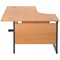 Jemini 1600mm Corner Desk, Left Hand, Black Single Upright Cantilever Legs, Beech