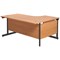 Jemini 1600mm Corner Desk, Left Hand, Black Single Upright Cantilever Legs, Beech