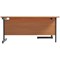 Jemini 1600mm Corner Desk, Left Hand, Black Single Upright Cantilever Legs, Beech
