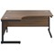 Jemini 1600mm Corner Desk, Left Hand, Black Single Upright Cantilever Legs, Walnut