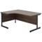 Jemini 1600mm Corner Desk, Left Hand, Black Single Upright Cantilever Legs, Walnut