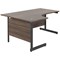 Jemini 1600mm Corner Desk, Left Hand, Black Single Upright Cantilever Legs, Walnut