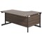 Jemini 1600mm Corner Desk, Left Hand, Black Single Upright Cantilever Legs, Walnut