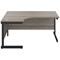 Jemini 1600mm Corner Desk, Left Hand, Black Single Upright Cantilever Legs, Grey Oak