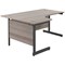 Jemini 1600mm Corner Desk, Left Hand, Black Single Upright Cantilever Legs, Grey Oak