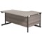 Jemini 1600mm Corner Desk, Left Hand, Black Single Upright Cantilever Legs, Grey Oak
