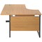 Jemini 1600mm Corner Desk, Left Hand, Black Single Upright Cantilever Legs, Oak