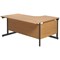 Jemini 1600mm Corner Desk, Left Hand, Black Single Upright Cantilever Legs, Oak