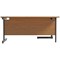 Jemini 1600mm Corner Desk, Left Hand, Black Single Upright Cantilever Legs, Oak