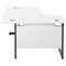 Jemini 1600mm Corner Desk, Left Hand, Black Single Upright Cantilever Legs, White