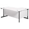 Jemini 1600mm Corner Desk, Left Hand, Black Single Upright Cantilever Legs, White