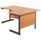 Jemini 1600mm Corner Desk, Right Hand, Black Single Upright Cantilever Legs, Beech