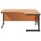 Jemini 1600mm Corner Desk, Right Hand, Black Single Upright Cantilever Legs, Beech