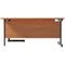 Jemini 1600mm Corner Desk, Right Hand, Black Single Upright Cantilever Legs, Beech