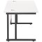 Jemini 1400mm Rectangular Desk, Black Double Upright Cantilever Legs, White