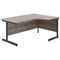 Jemini 1600mm Corner Desk, Right Hand, Black Single Upright Cantilever Legs, Grey Oak Jemini 1600mm Corner Desk, Right Hand, Black Single Upright Cantilever Legs, Grey Oak