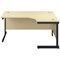 Jemini 1600mm Corner Desk, Right Hand, Black Single Upright Cantilever Legs, Maple