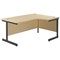 Jemini 1600mm Corner Desk, Right Hand, Black Single Upright Cantilever Legs, Maple