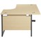 Jemini 1600mm Corner Desk, Right Hand, Black Single Upright Cantilever Legs, Maple