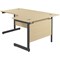 Jemini 1600mm Corner Desk, Right Hand, Black Single Upright Cantilever Legs, Maple