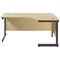Jemini 1600mm Corner Desk, Right Hand, Black Single Upright Cantilever Legs, Maple